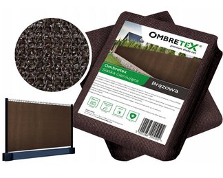 Siatka cieniująca, osłonowa na ogrodzenie Ombretex brązowa 1,7x10m 95% 200g
